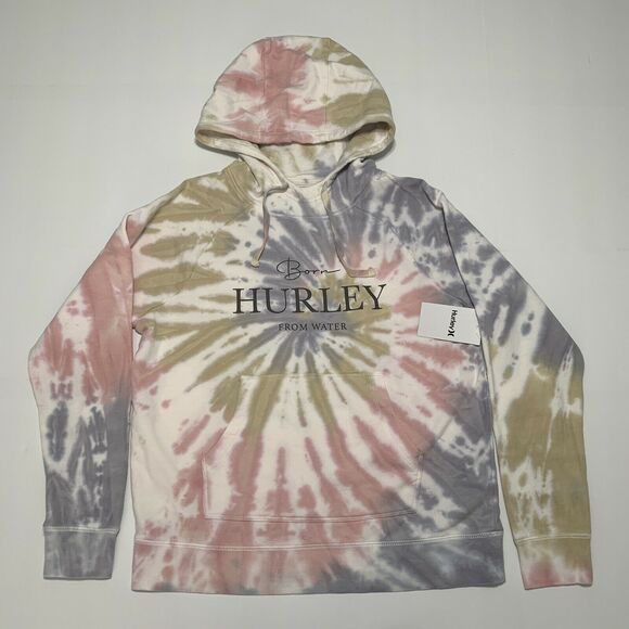 Hurley Womens Ivy Tie Dye Easy Raglan Hoodie Fleece Sweatshirt Small Multicolor - Picture 11 of 12